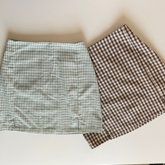Brandy Melville Dresses & Skirts - Brandy Melville Plaid Mini Skirts Shirt One Size Preppy Short Academia